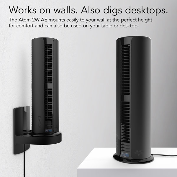 Vornado ATOM 2W AE Alexa Enabled Oscillating Tower Fan with Wall Mount